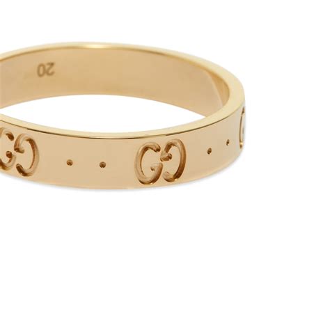 gucci icon 18k yellow gold thin band ring